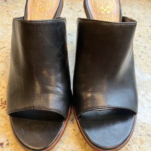 Vince Camuto Black Heeled Mule with Open Toe, size 8m